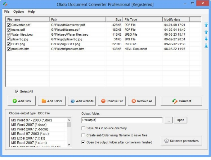 Document Converter Professional interface