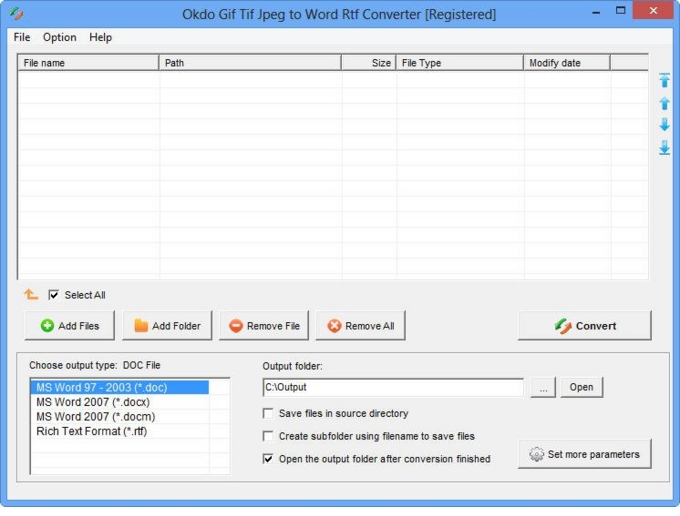 Gif Tif Jpeg to Word Rtf Converter screenshot