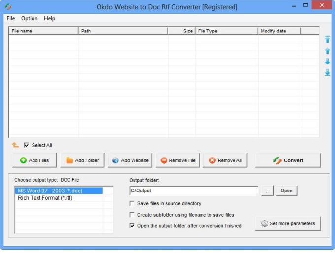 Website to DOC RTF Converter screenshot
