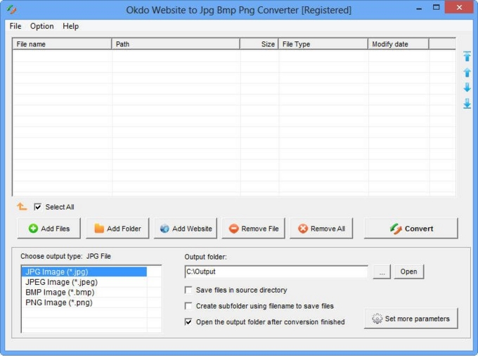 Website to Jpg Bmp Png Converter screenshot