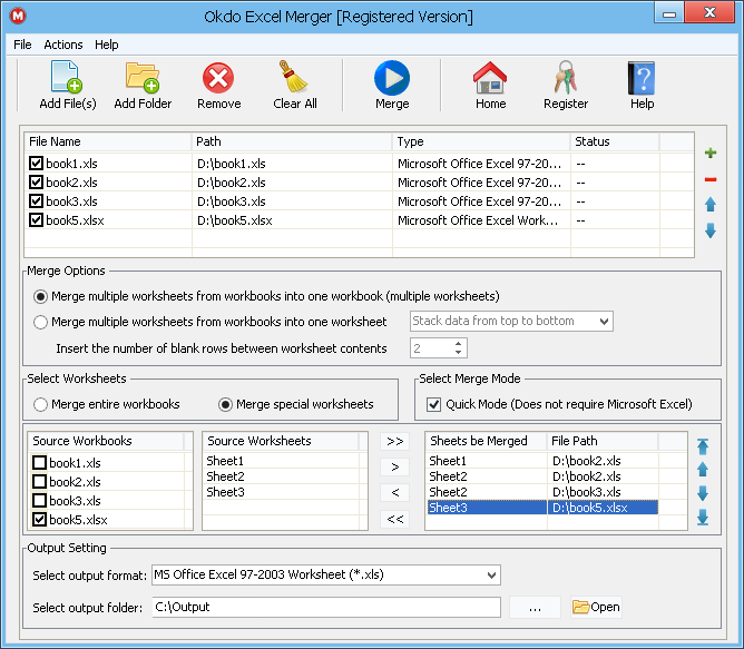 Merge special worksheets from each workbook into one new workbook or one worksheet 